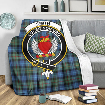 Smith Ancient Tartan Blanket with Family Crest