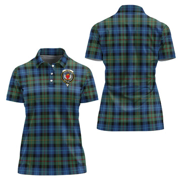 Smith Ancient Tartan Polo Shirt with Family Crest For Women