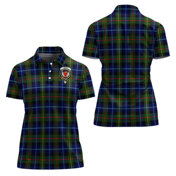Smith Modern Tartan Polo Shirt with Family Crest For Women
