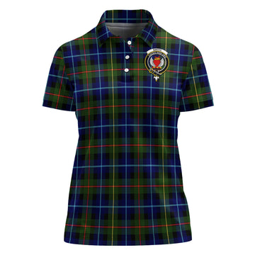Smith Modern Tartan Polo Shirt with Family Crest For Women
