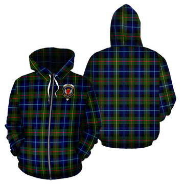 Smith Modern Tartan Hoodie with Family Crest