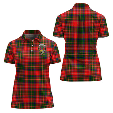 Somerville Modern Tartan Polo Shirt with Family Crest For Women
