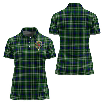 Spottiswood Tartan Polo Shirt with Family Crest For Women