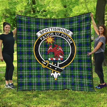 Spottiswood Tartan Quilt with Family Crest