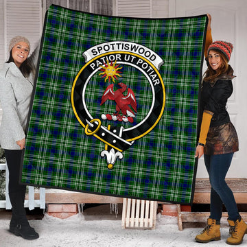 Spottiswood Tartan Quilt with Family Crest