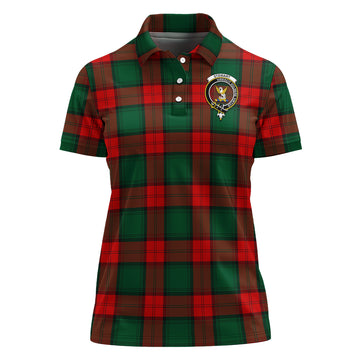 Stewart Atholl Modern Tartan Polo Shirt with Family Crest For Women
