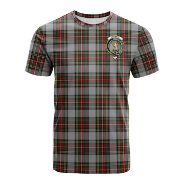 Stewart Dress Tartan T-Shirt with Family Crest