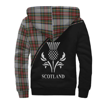 Stewart Dress Tartan Sherpa Hoodie with Family Crest Curve Style