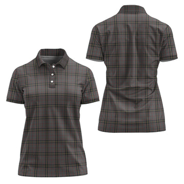 Stewart Grey Tartan Polo Shirt For Women