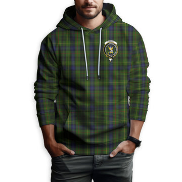 Stewart Hunting Tartan Hoodie with Family Crest