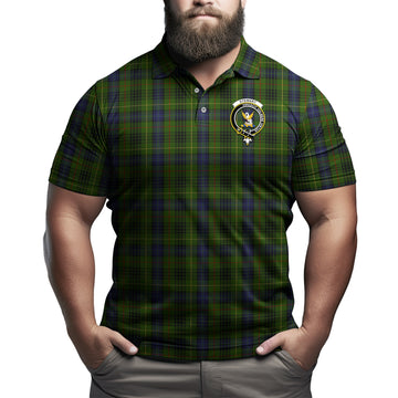 Stewart Hunting Tartan Men's Polo Shirt with Family Crest
