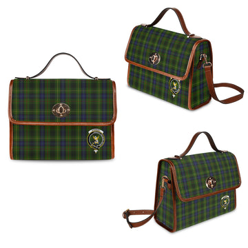 Stewart Hunting Tartan Waterproof Canvas Bag with Family Crest