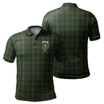 Stewart Hunting Tartan Men's Polo Shirt with Family Crest