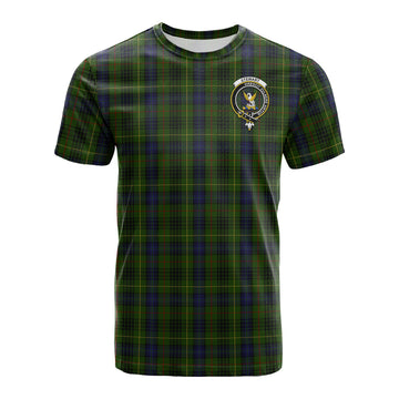 Stewart Hunting Tartan T-Shirt with Family Crest