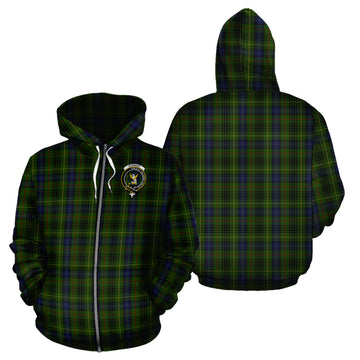 Stewart Hunting Tartan Hoodie with Family Crest