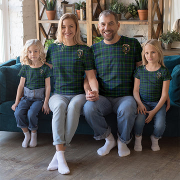 Stewart Hunting Modern Tartan T-Shirt with Family Crest
