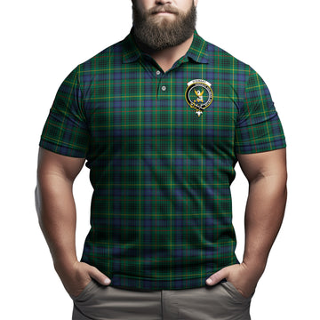 Stewart Hunting Modern Tartan Men's Polo Shirt with Family Crest