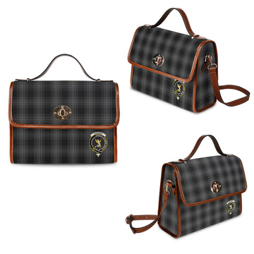 Stewart Mourning Tartan Waterproof Canvas Bag with Family Crest