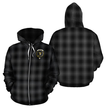 Stewart Mourning Tartan Hoodie with Family Crest