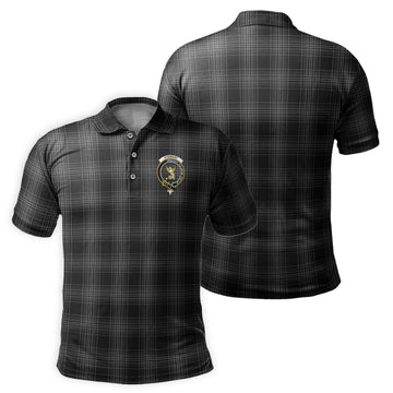 Stewart Mourning Tartan Men's Polo Shirt with Family Crest