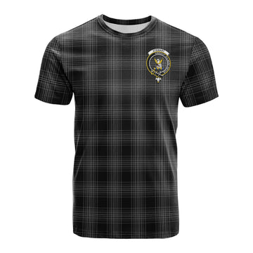 Stewart Mourning Tartan T-Shirt with Family Crest