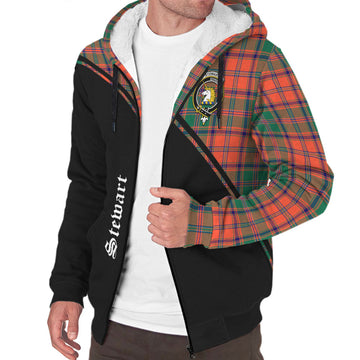 Stewart of Appin Ancient Tartan Sherpa Hoodie with Family Crest Curve Style