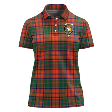 Stewart of Appin Ancient Tartan Polo Shirt with Family Crest For Women