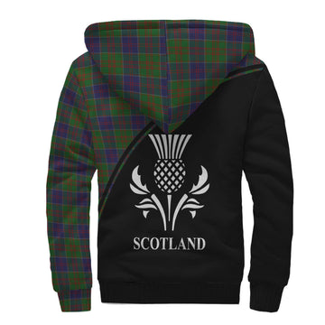 Stewart of Appin Hunting Tartan Sherpa Hoodie with Family Crest Curve Style