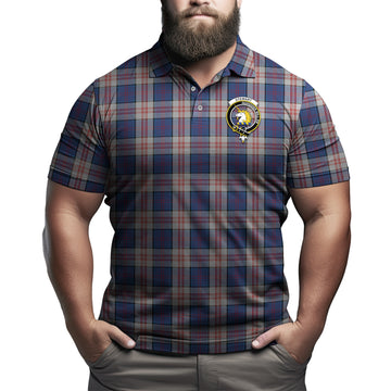 Stewart of Appin Hunting Dress Tartan Men's Polo Shirt with Family Crest