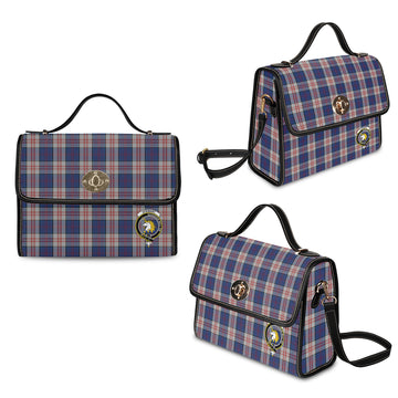 Stewart of Appin Hunting Dress Tartan Waterproof Canvas Bag with Family Crest