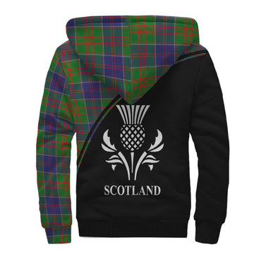 Stewart of Appin Hunting Modern Tartan Sherpa Hoodie with Family Crest Curve Style