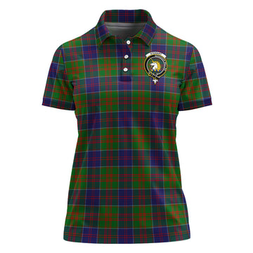 Stewart of Appin Hunting Modern Tartan Polo Shirt with Family Crest For Women
