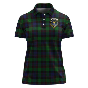 Stewart Old Tartan Polo Shirt with Family Crest For Women