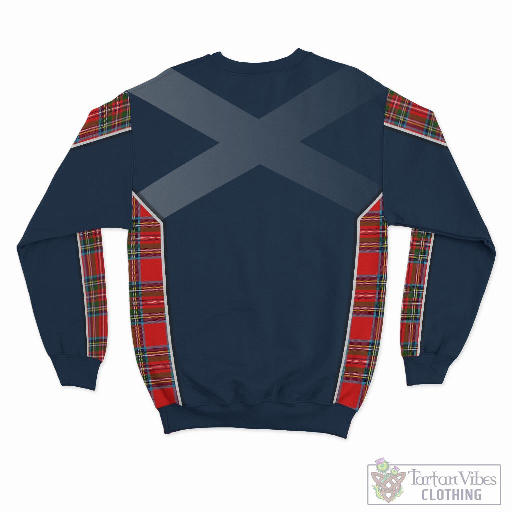 Tartan Vibes Clothing Stewart Royal Tartan Sweater with Family Crest and Lion Rampant Vibes Sport Style