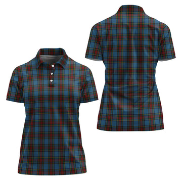 Stewart Royal Blue Tartan Polo Shirt For Women