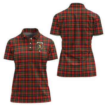 Stewart Royal Modern Tartan Polo Shirt with Family Crest For Women