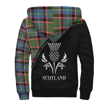 Stirling Bannockburn Tartan Sherpa Hoodie with Family Crest Curve Style