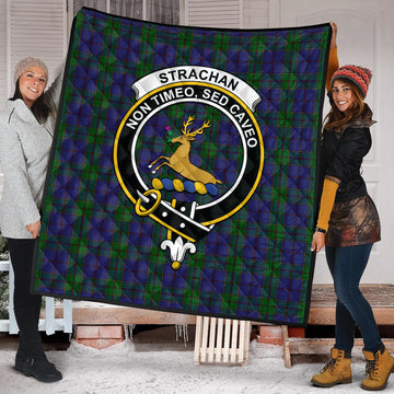 Strachan Tartan Quilt with Family Crest