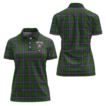 Strange of Balkaskie Tartan Polo Shirt with Family Crest For Women