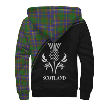 Strange of Balkaskie Tartan Sherpa Hoodie with Family Crest Curve Style
