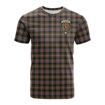 Sutherland Weathered Tartan T-Shirt with Family Crest