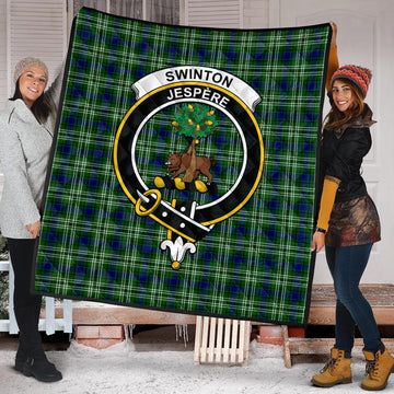 Swinton Tartan Quilt with Family Crest