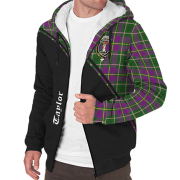 Taylor Tartan Sherpa Hoodie with Family Crest Curve Style