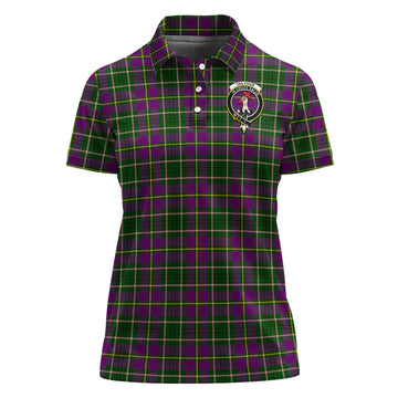 Taylor Tartan Polo Shirt with Family Crest For Women
