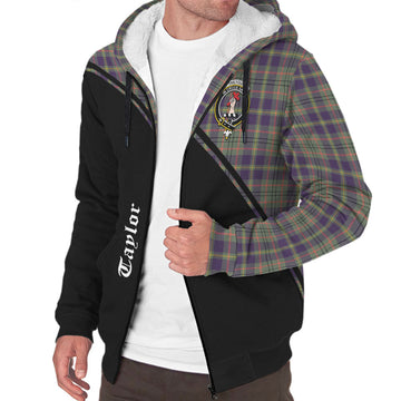 Taylor Weathered Tartan Sherpa Hoodie with Family Crest Curve Style