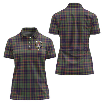Taylor Weathered Tartan Polo Shirt with Family Crest For Women