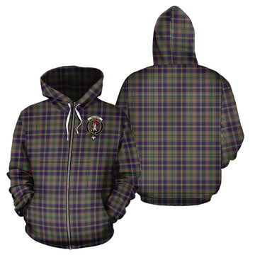 Taylor Weathered Tartan Hoodie with Family Crest
