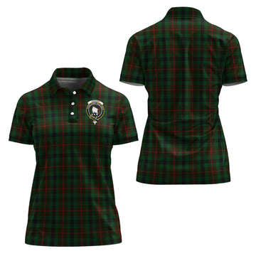 Tennant Tartan Polo Shirt with Family Crest For Women