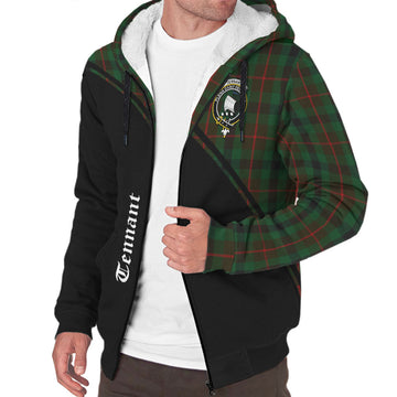Tennant Tartan Sherpa Hoodie with Family Crest Curve Style