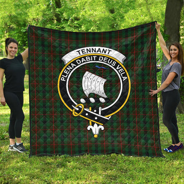 Tennant Tartan Quilt with Family Crest